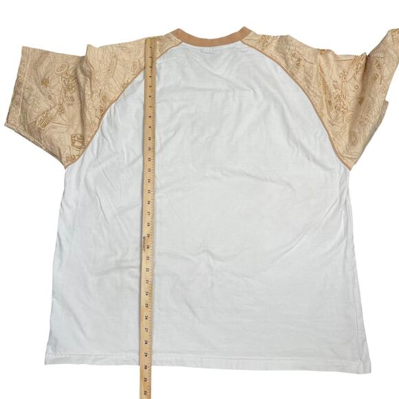 Southpole Aviator T-Shirt Men XXL Raglan Tan Airplane Pilot Spell Out Y2K VTG - Picture 6 of 8